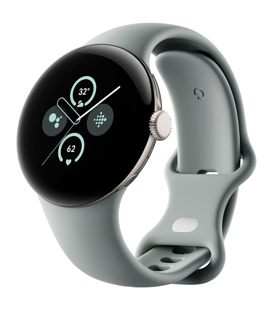 ساعت هوشمند گوگل مدل Pixel Watch 2 رنگ طلایی با بند Hazel سیلیکونی
