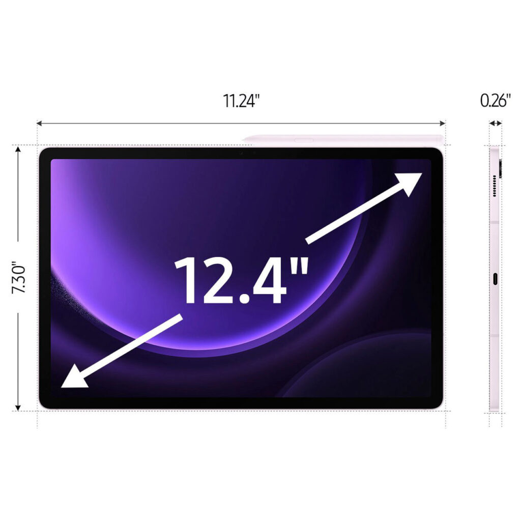 تبلت سامسونگ مدل Galaxy Tab S9 FE Plus WiFi – X610 حافظه 256 و رم 12 گیگابایت – گلکسی تب اس 9 اف ای پلاس وای فای